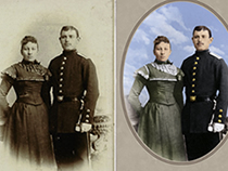 We can restore old, faded, torn or damaged images to their original splendor. Our image experts can also convert black and white photos to colour.